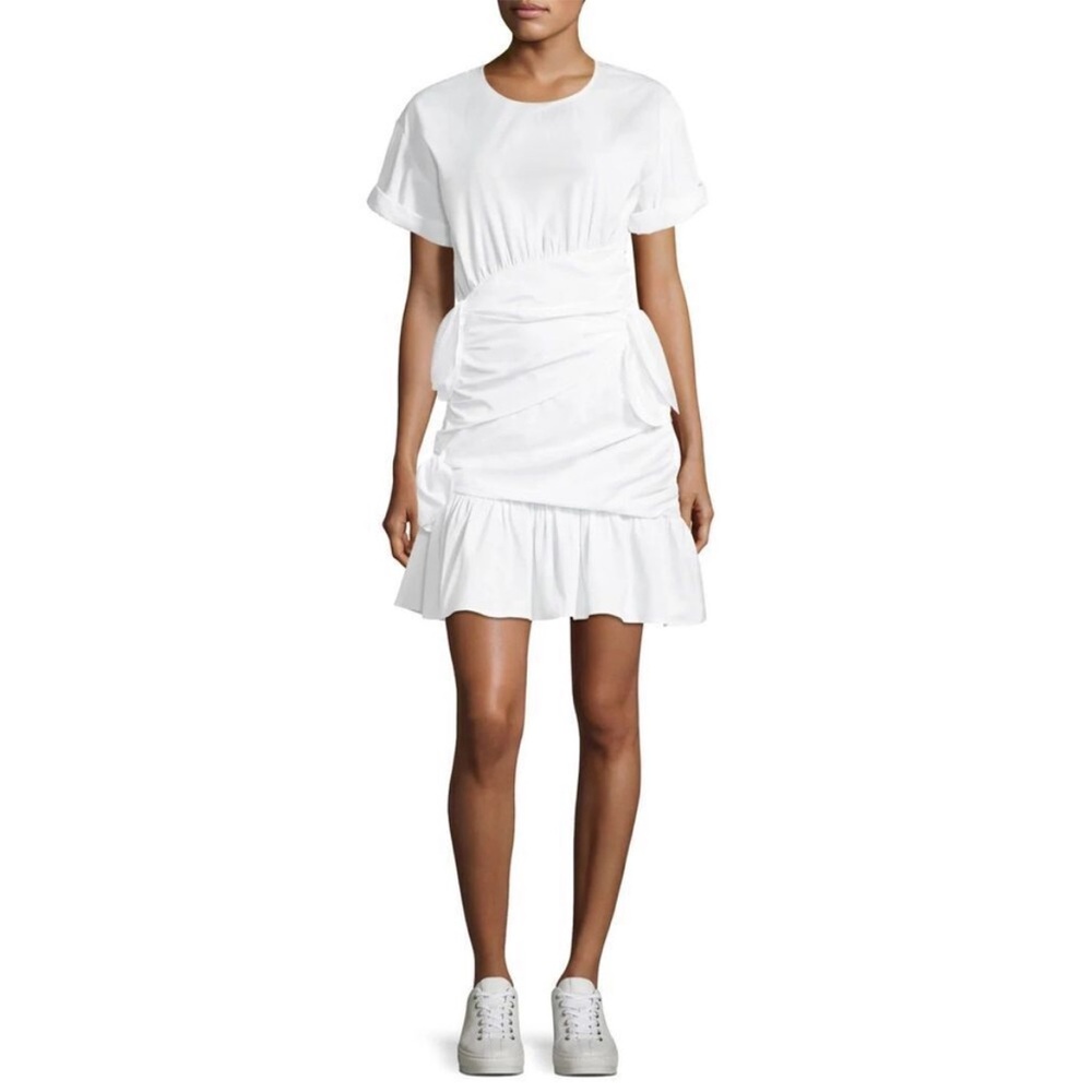 LN 🔥 A.L.C. Cassian Crewneck Short Sleeve Poplin Tie Mini-Dress Size 4